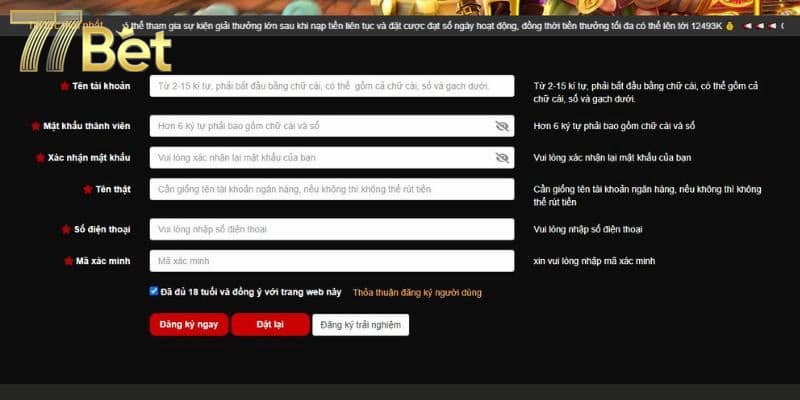 Hướng dẫn đăng ký 77bet chuẩn xác cho người mới bắt đầu 2 Các bước đăng ký 77bet chuẩn xác dành cho bạn